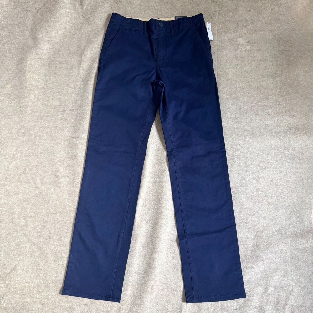 GAP kids straight pants NEW boys 14 navy adjustable waist cotton school uniform